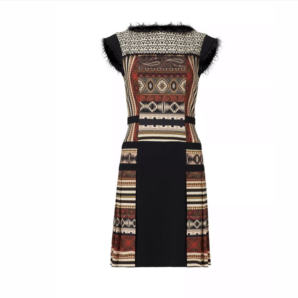 ETRO ivory aztec fringe dress